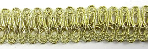 Trim with Two Rows Gold Bullion loops 5/8" Wide, Sold by the Yard