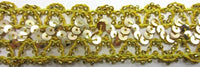 Trim with Gold Thread, Sequins and Beads 3 Rows 1