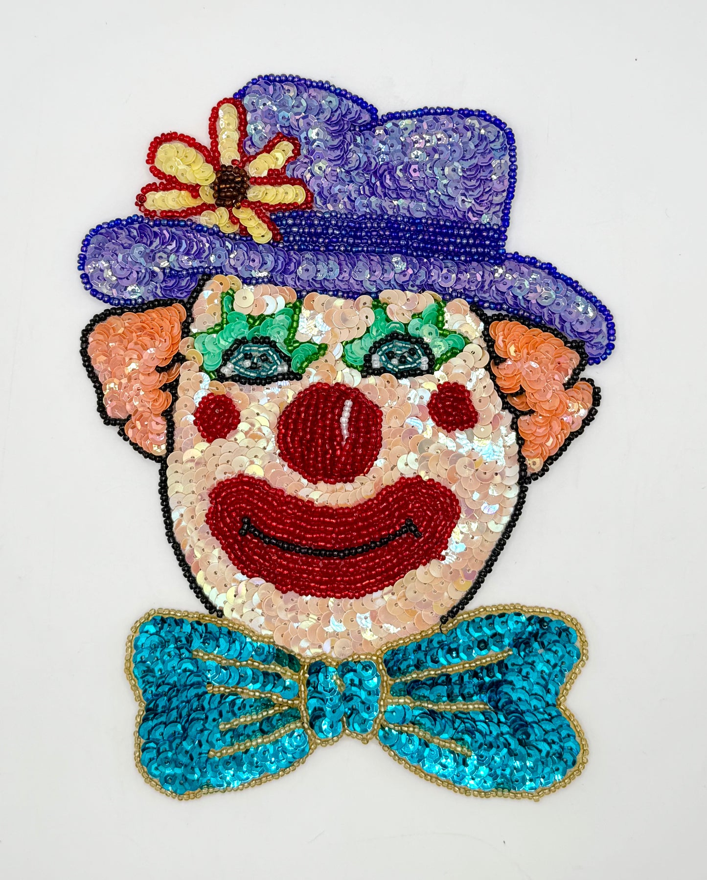 Clown Face with MultiColored Sequins and Beads - Choice of Size 7.5" x 5.75" or 4" x 3"