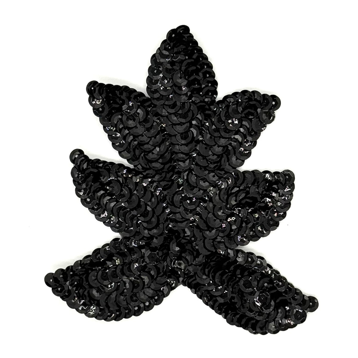 Hoja con lentejuelas negras 4.5" x 4"
