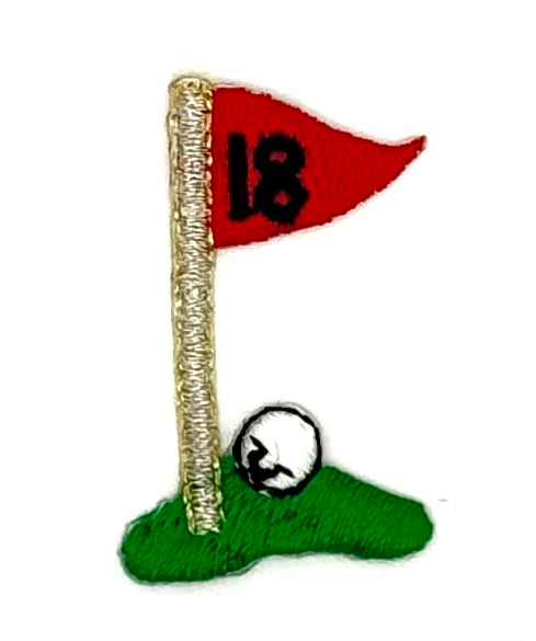 Bandera de Golf en el Green Bordado Rojo y Verde 13 por $2.00 1.5" x 1"