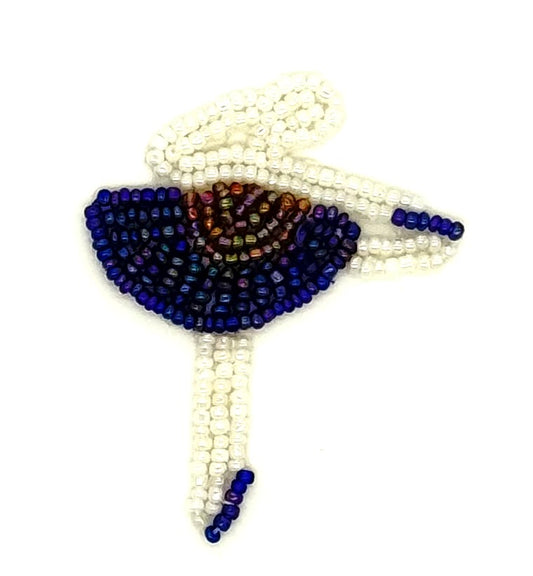Ballerina - Moonlight/White Beaded Tutu in Pre-Glued or Not Pre-Glued 2.5" x 2"