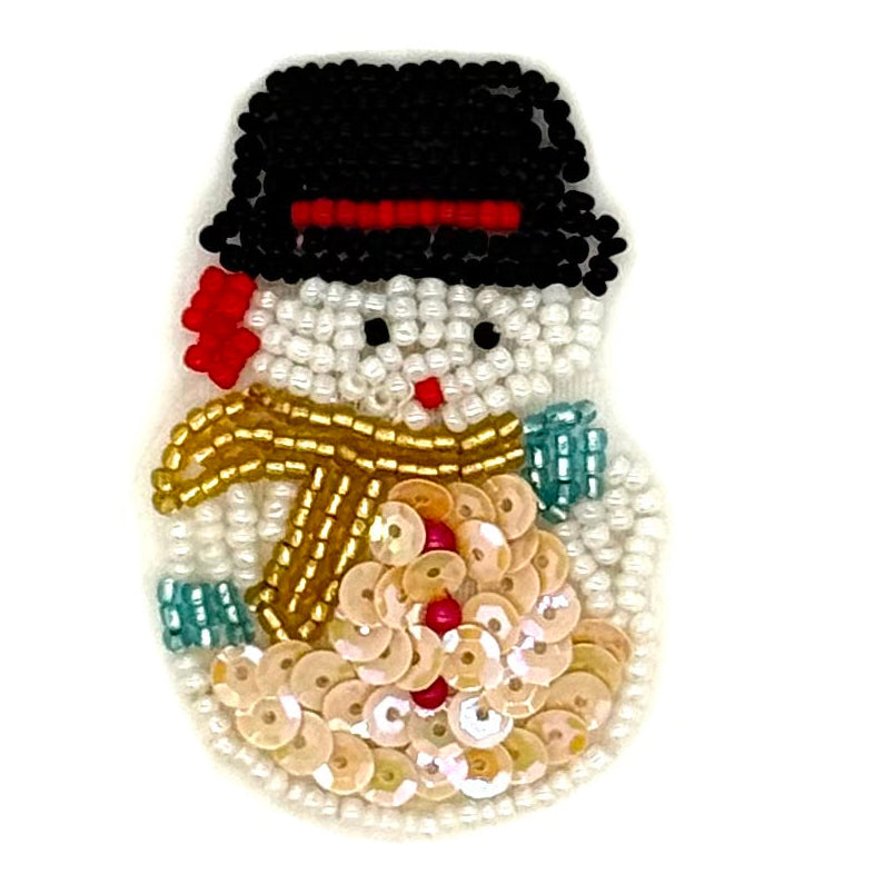 Muñeco de Nieve con Lentejuelas Beige y Cuentas Multicolor Opciones de Tamaño