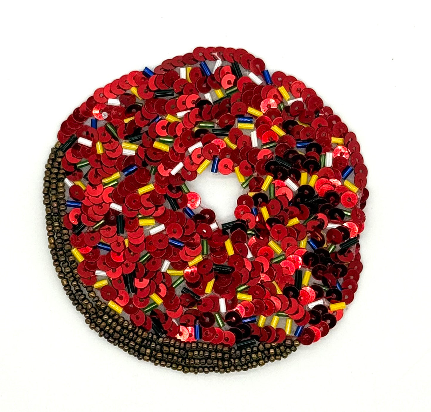 Dona con glaseado rojo brillante 10 cm