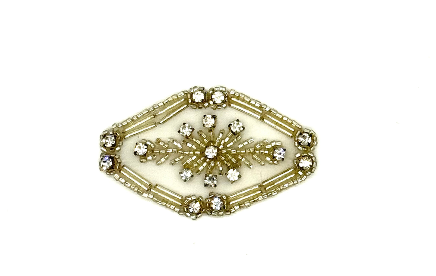 Designer Motif Silver/Gold Beads - Rhinestones 4"x 2"
