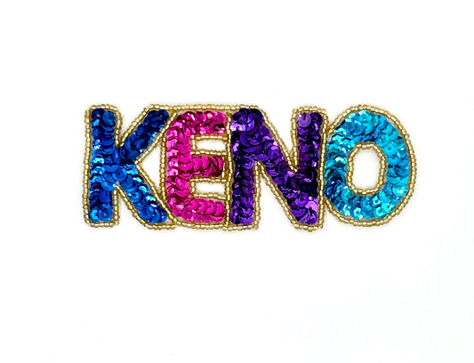 Keno - Multicolored Sequins and Beads - 4.5" x 1 5/8"