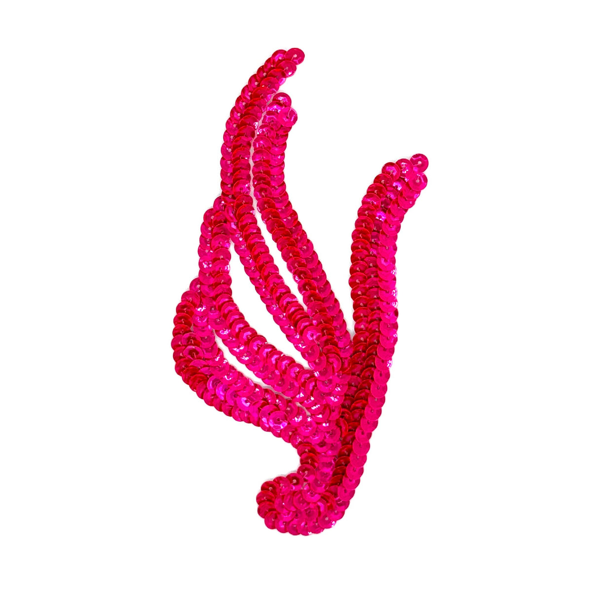 Par de Hojas con Lentejuelas Rosa Fluorescente 6" x 2.75"