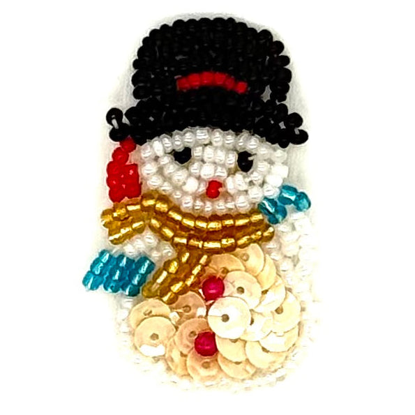 Muñeco de Nieve con Lentejuelas Beige y Cuentas Multicolor Opciones de Tamaño