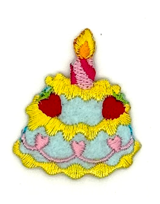 Birthday Cake Embroidered Iron-on - 2" x 1.5"