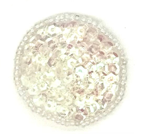 Punto con lentejuelas y cuentas iridiscentes de 3,8 cm