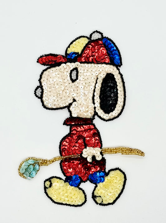 Snoopy Dog with Golf Club and Baseball Cap 7” x 5”