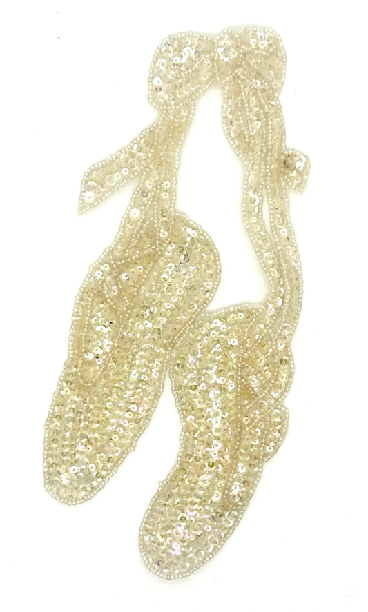 Ballet Slippers - Iridescent Sequins - Glass Beads 9.75" x 4.5"