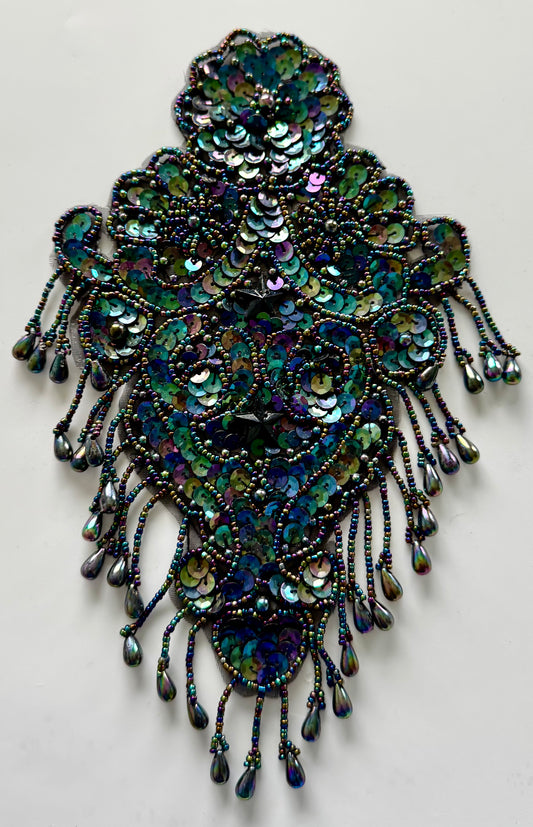 Epaulet with Moonlight Sequins and Beads 9.5” x 5”