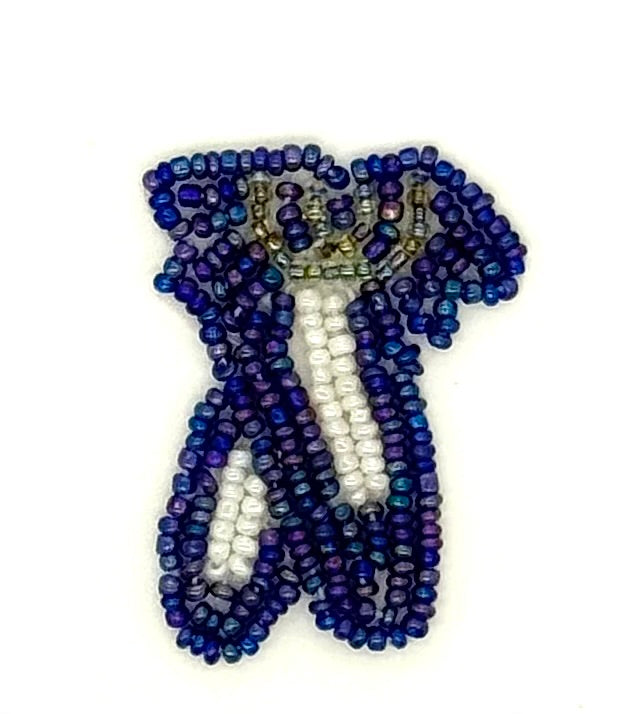 Zapatillas de ballet con cuentas moradas y blancas de 5 x 3,1 cm