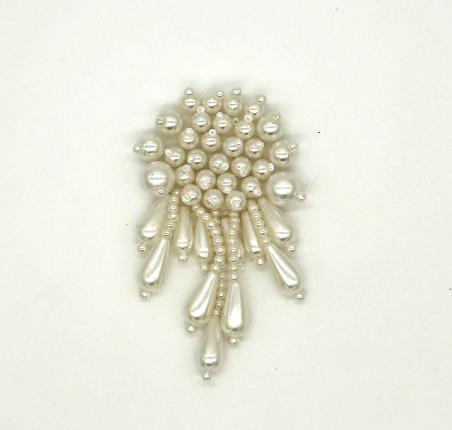 Hombrera - Cuentas de perlas de imitación blancas de 7,6 cm x 5,1 cm