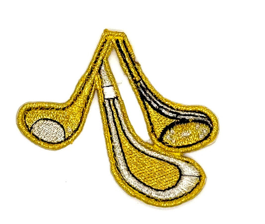 Palos de golf con hilo metálico plateado y dorado, termoadhesivos de 6.35 x 6.35 cm