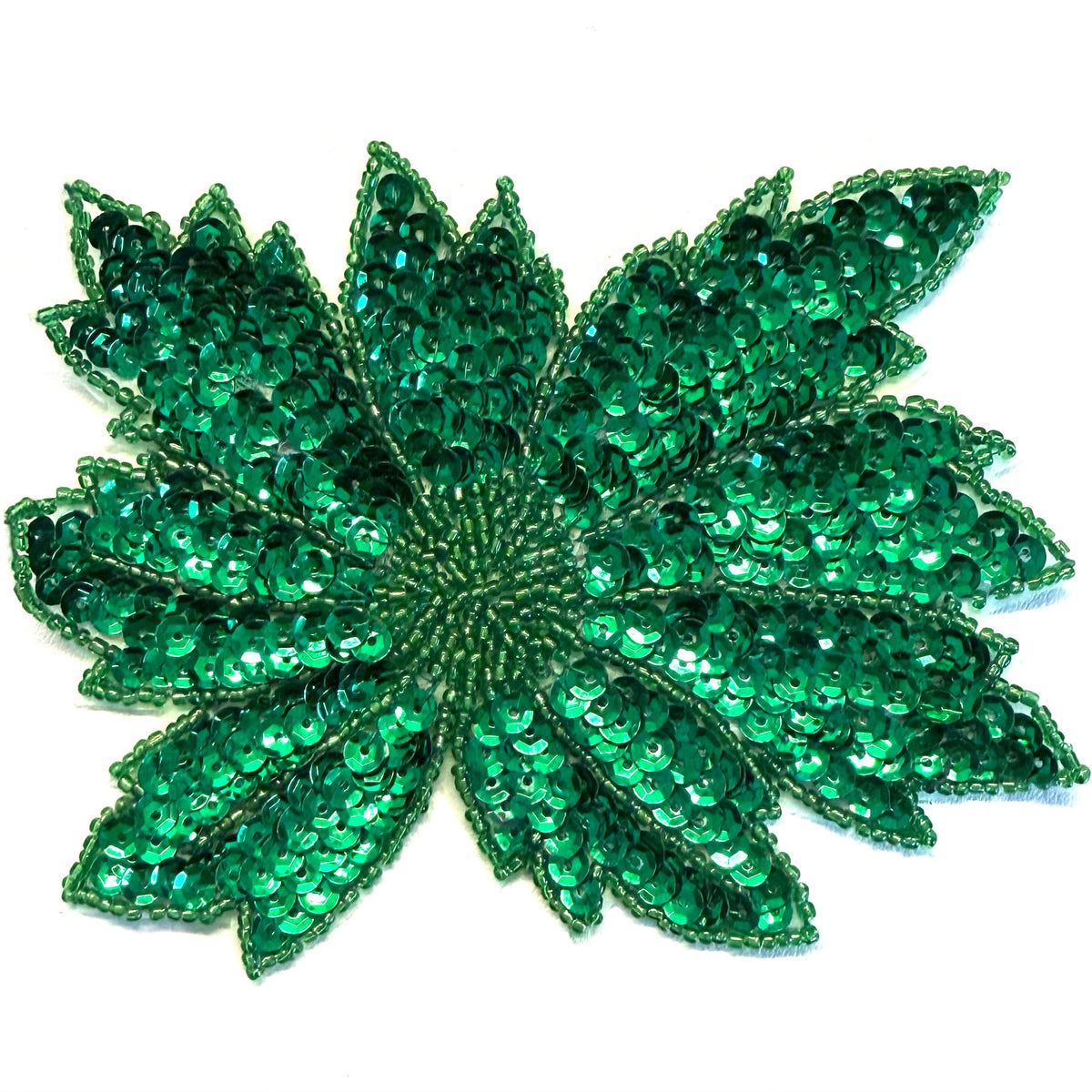 Par de flores Elección de color Lentejuelas y cuentas verdes