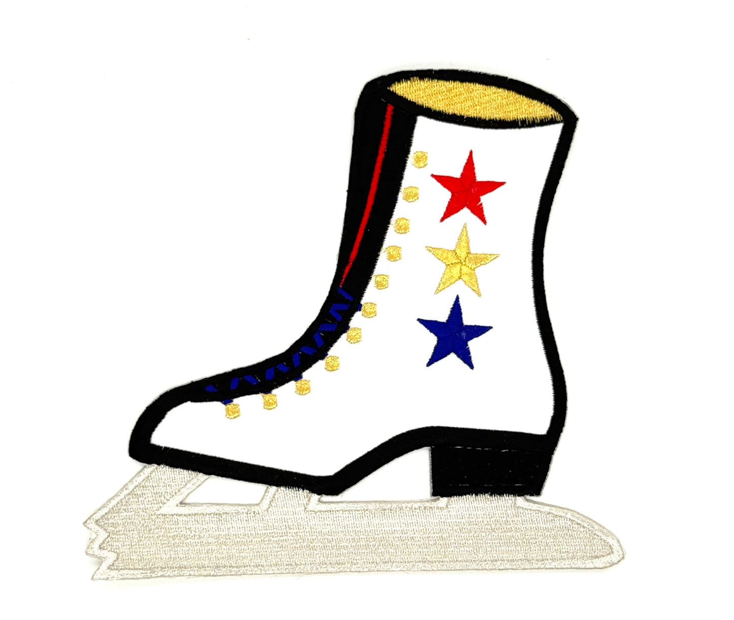 Ice Skate Embroidered Iron-on - 7" x 6.5"