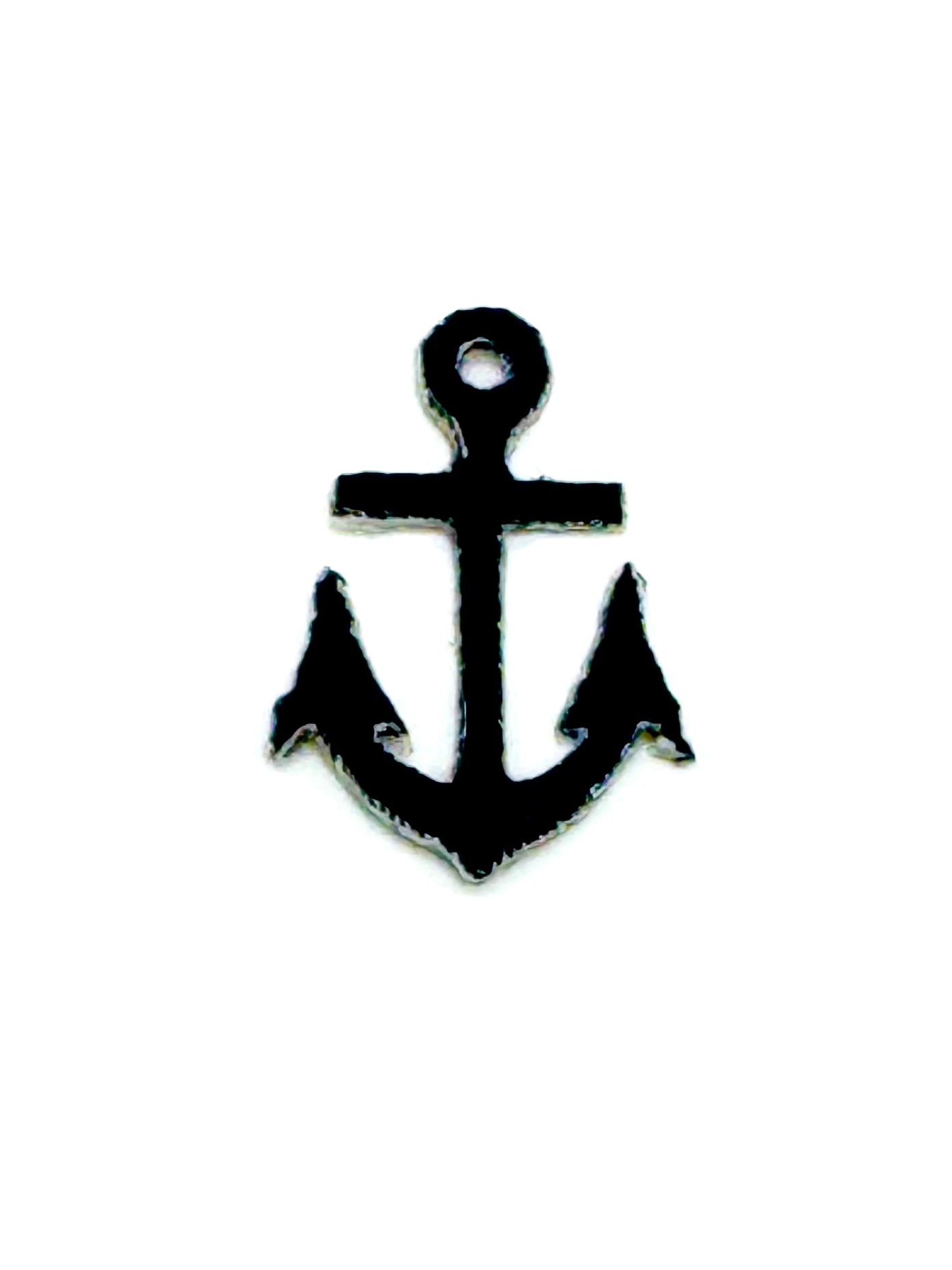 Navy Blue Anchor Embroidered Iron-On, 1" x .75"