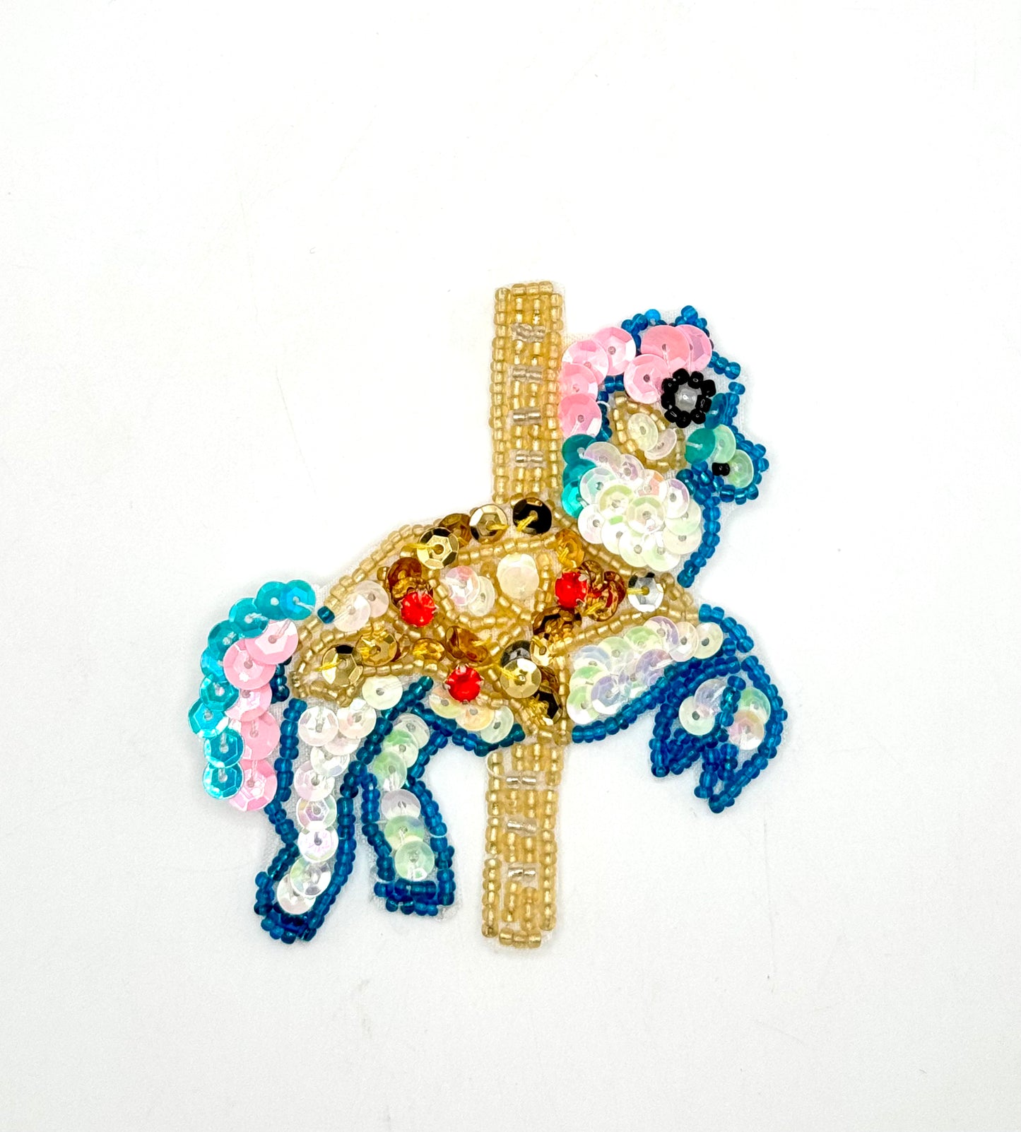 Choice of Size Horse Carousel Merry-go-Round with Sequins and Beads