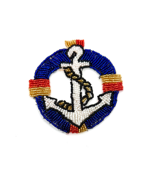 Anchor and Rope - All Beaded - Multi-Colored 4"