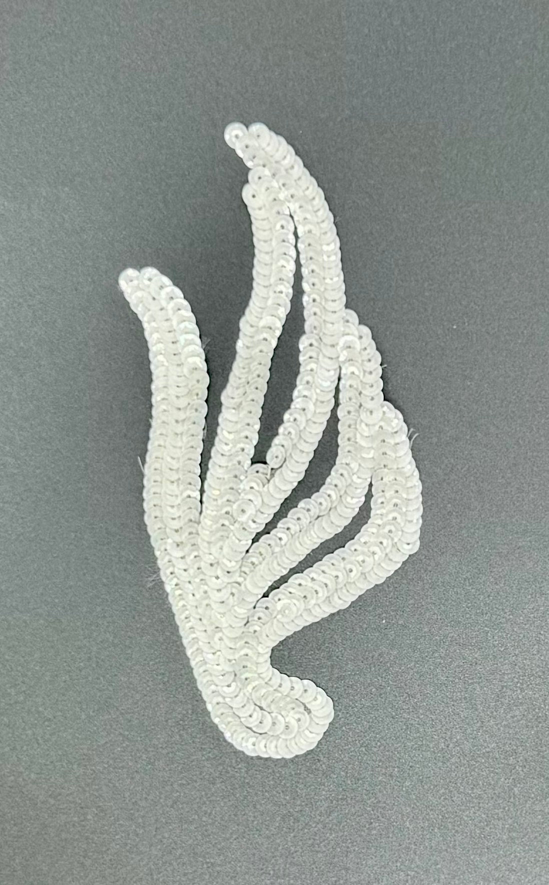 Leaf Design with White Sequins 5.75" x 2.5"
