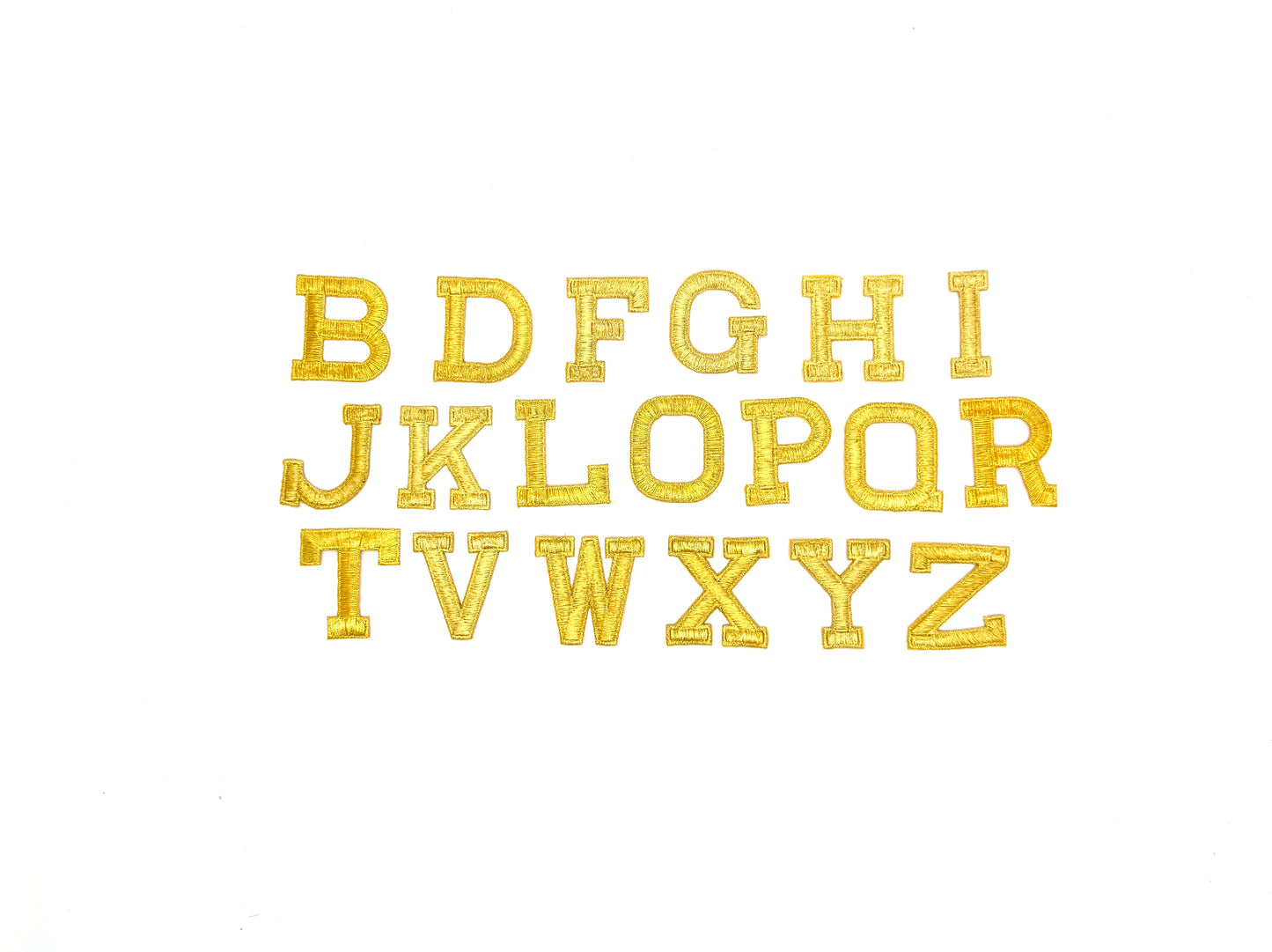 Aplique de letra de 2" - Bordado dorado