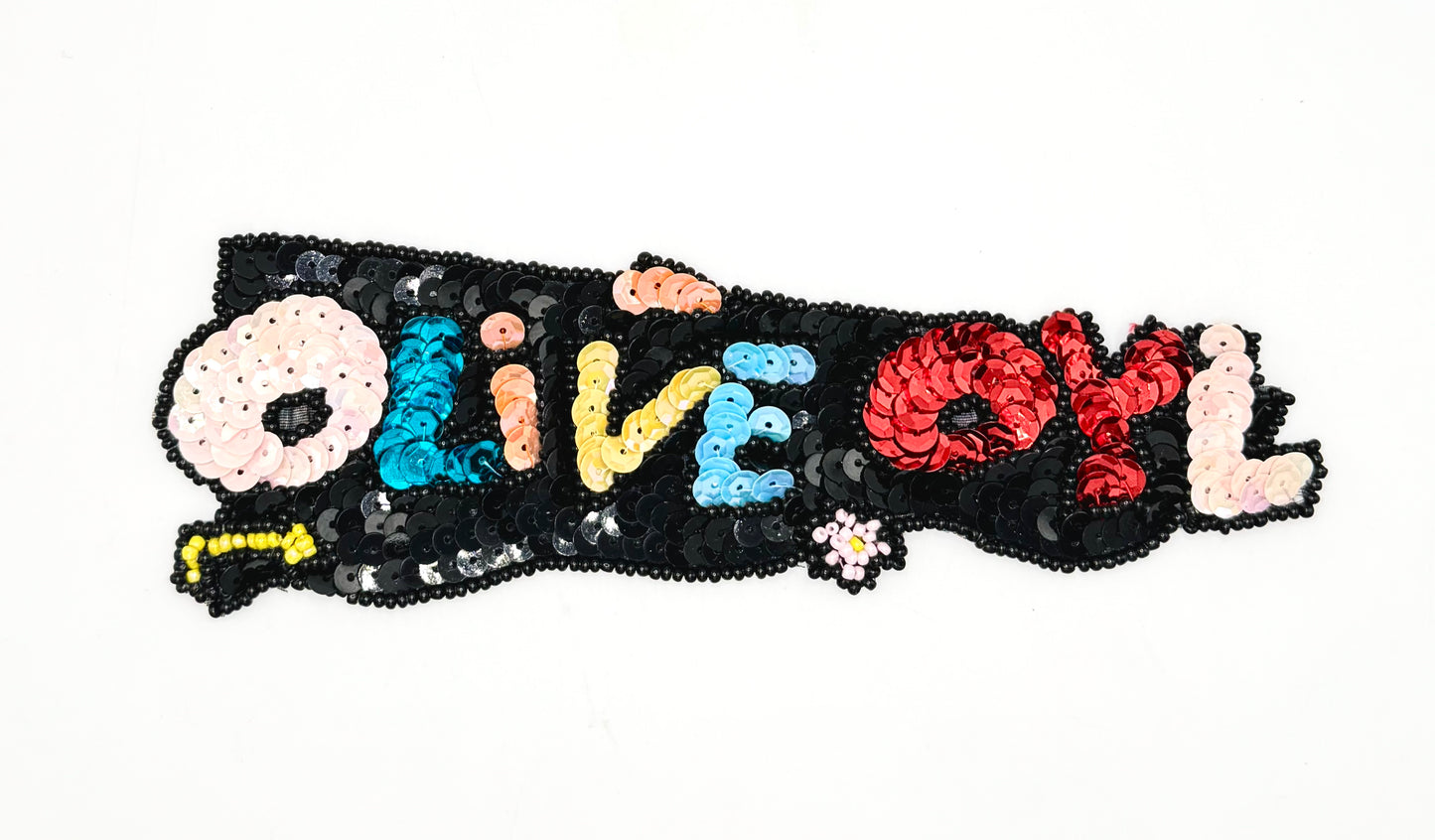 Olive Oyl Word with Multi-Color Sequins and Beads 7" x 2.25"