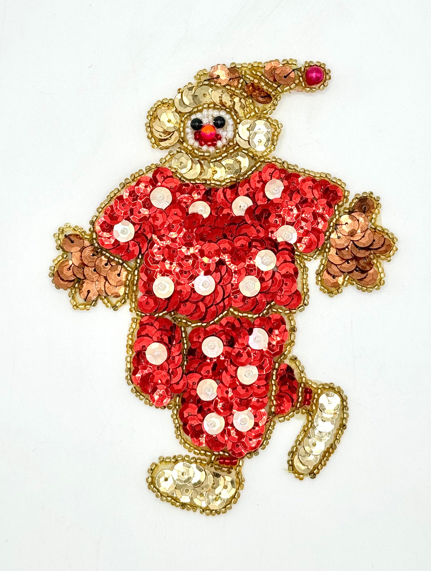 Red Sequin Clown with Hat and Polka Dot Suit - 3 Size Variants