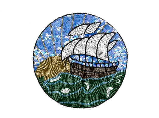 ShipSailing at Sunset Round Patch - 8"