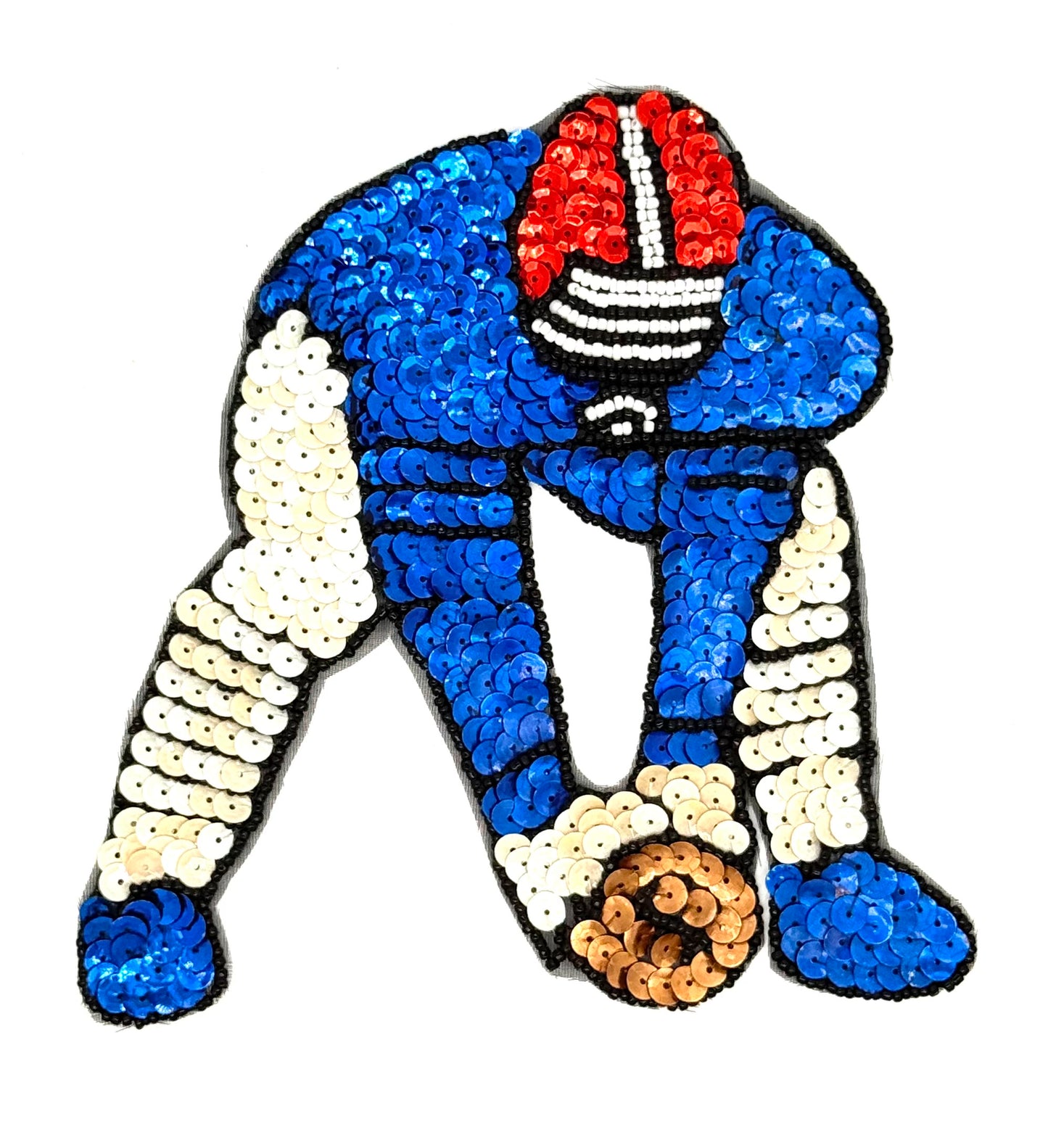 Football Player - Multicolored Sequins - Glass Beads 6" x 6.5"
