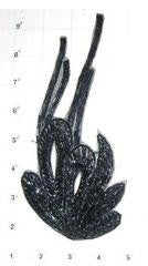 Designer Motif Pair with Charcoal Beads 8" x 3.5"