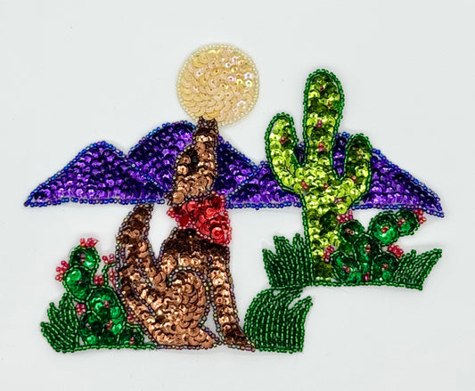 Coyote Dog in Southwestern Scene 7.25” x 5.25”