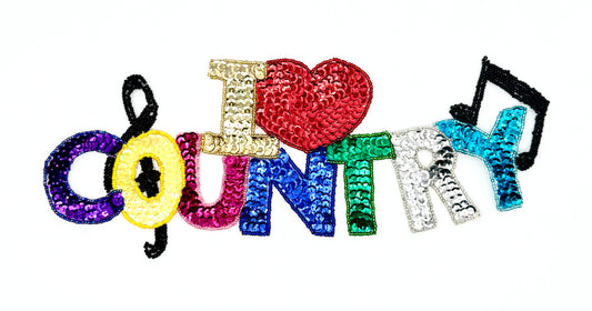 I Love Country (Music) 12” x 5”