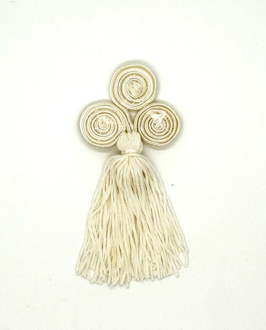 Pasamanería - Borla - Blanco 5.5" x 2.5"