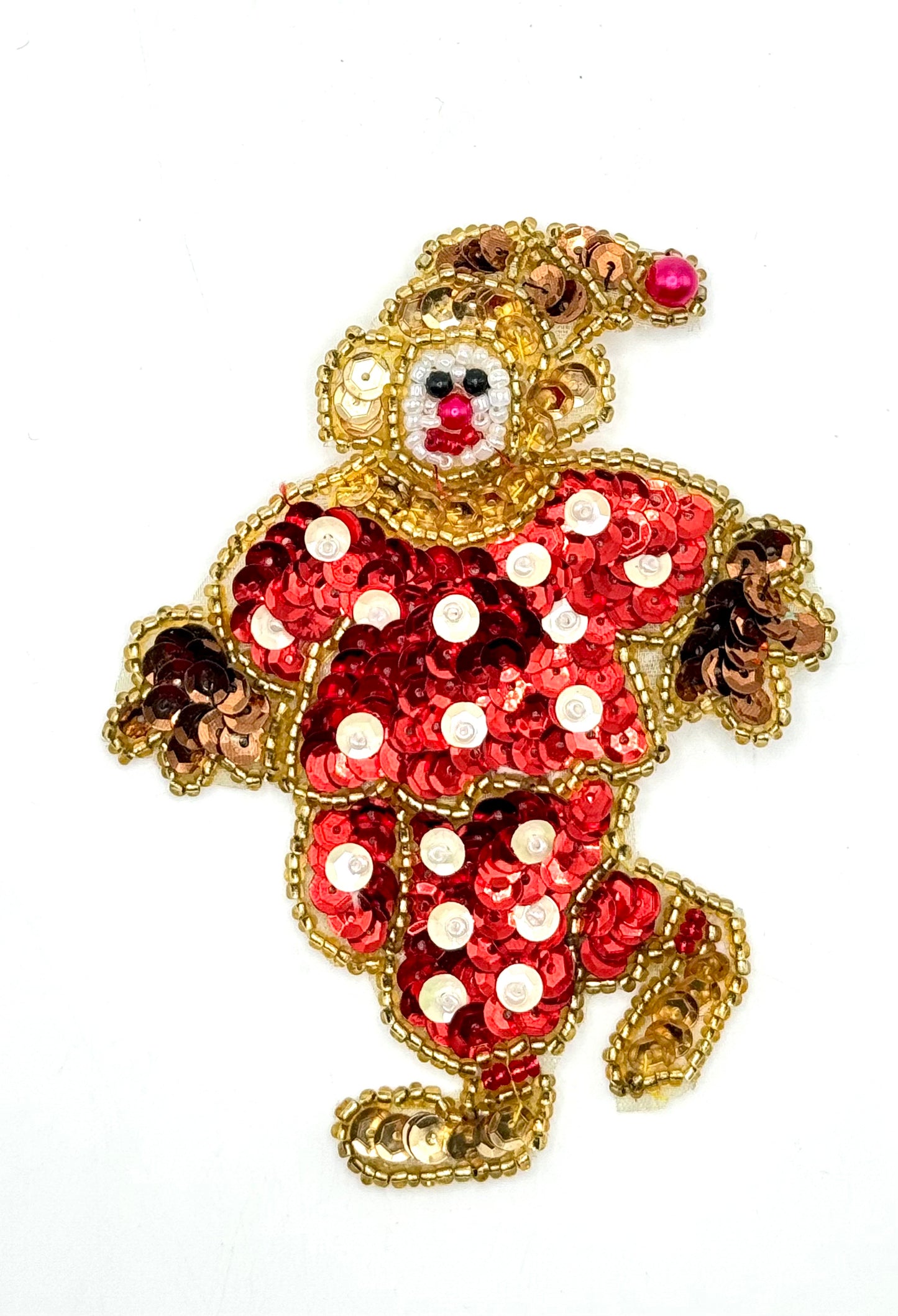 Red Sequin Clown with Hat and Polka Dot Suit - 3 Size Variants