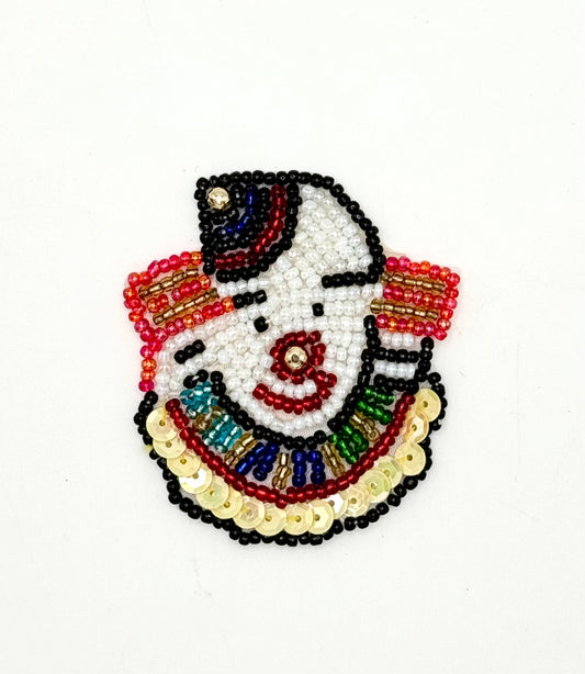 Clown Face - Multicolored Sequins and Beads 2.25" x 2"