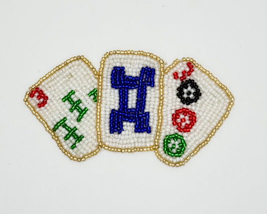 Chinese Playing Cards with Multi-Colored Beads 2" x 4"