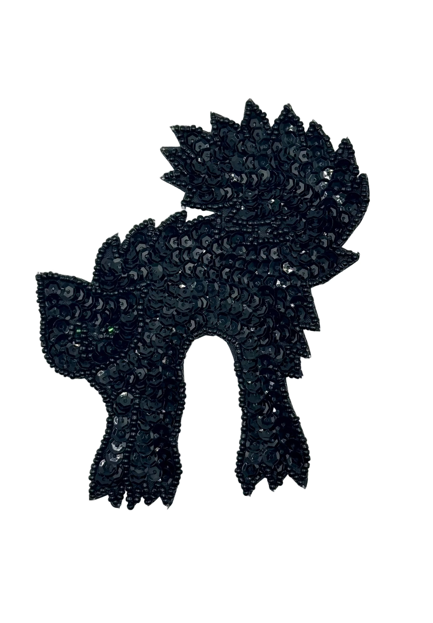 Black Cat for Halloween Sequin Beaded 5" x 3.75"