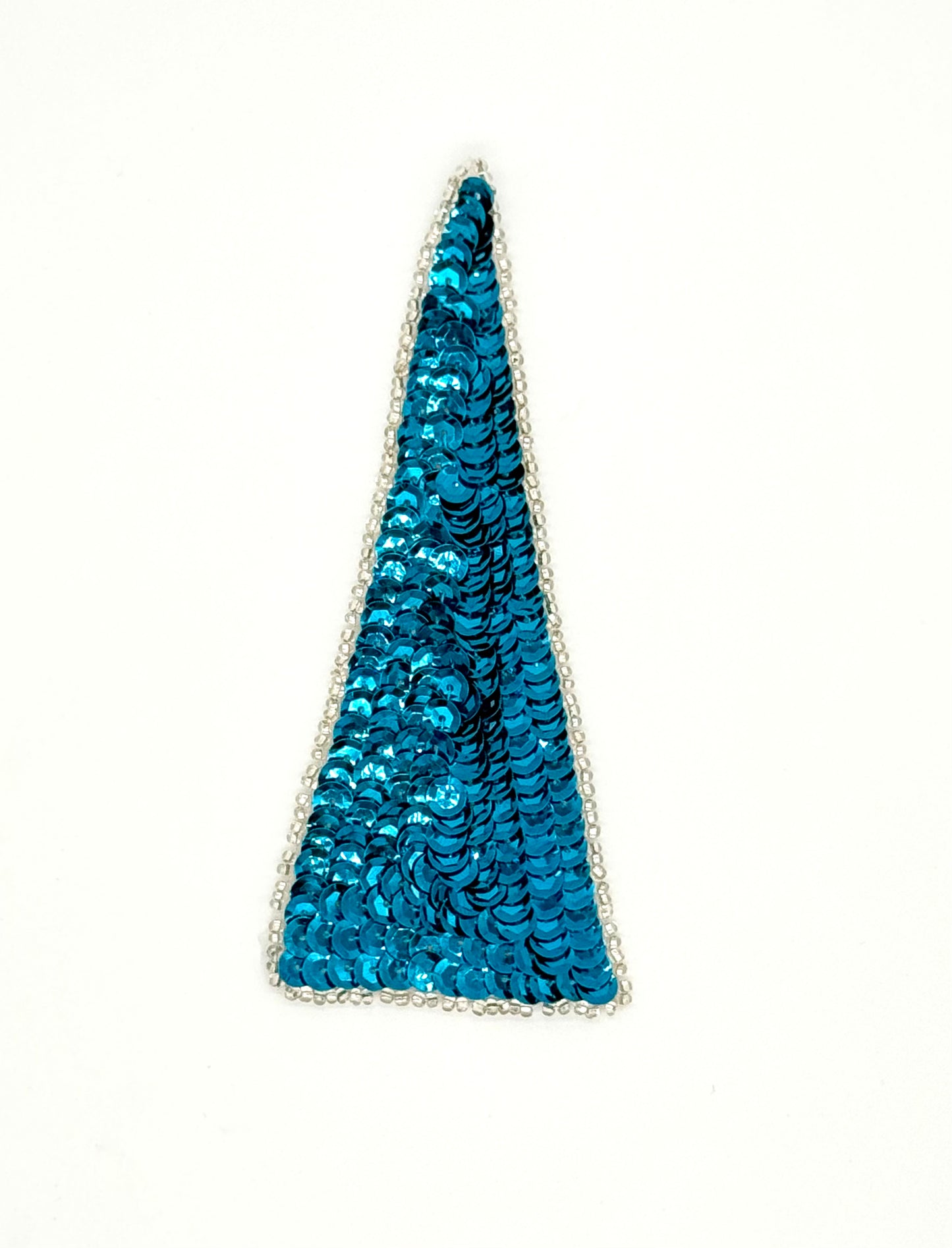 Design Motif Triangle - Choice of Color Sequins - Silver Beaded Trim 5" x 2"