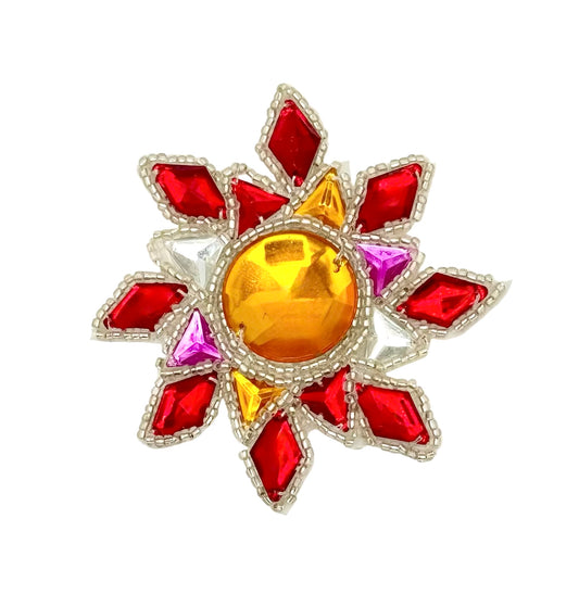 Jeweled Beaded Accents - Multicolored Stones and Beads - 3.25" x 3.25"