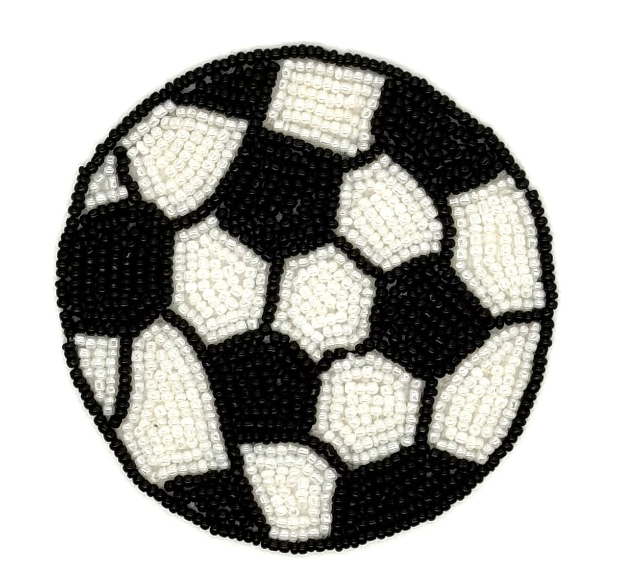 Pelota de fútbol de cuentas blancas y negras de 3.25" x 3.25"