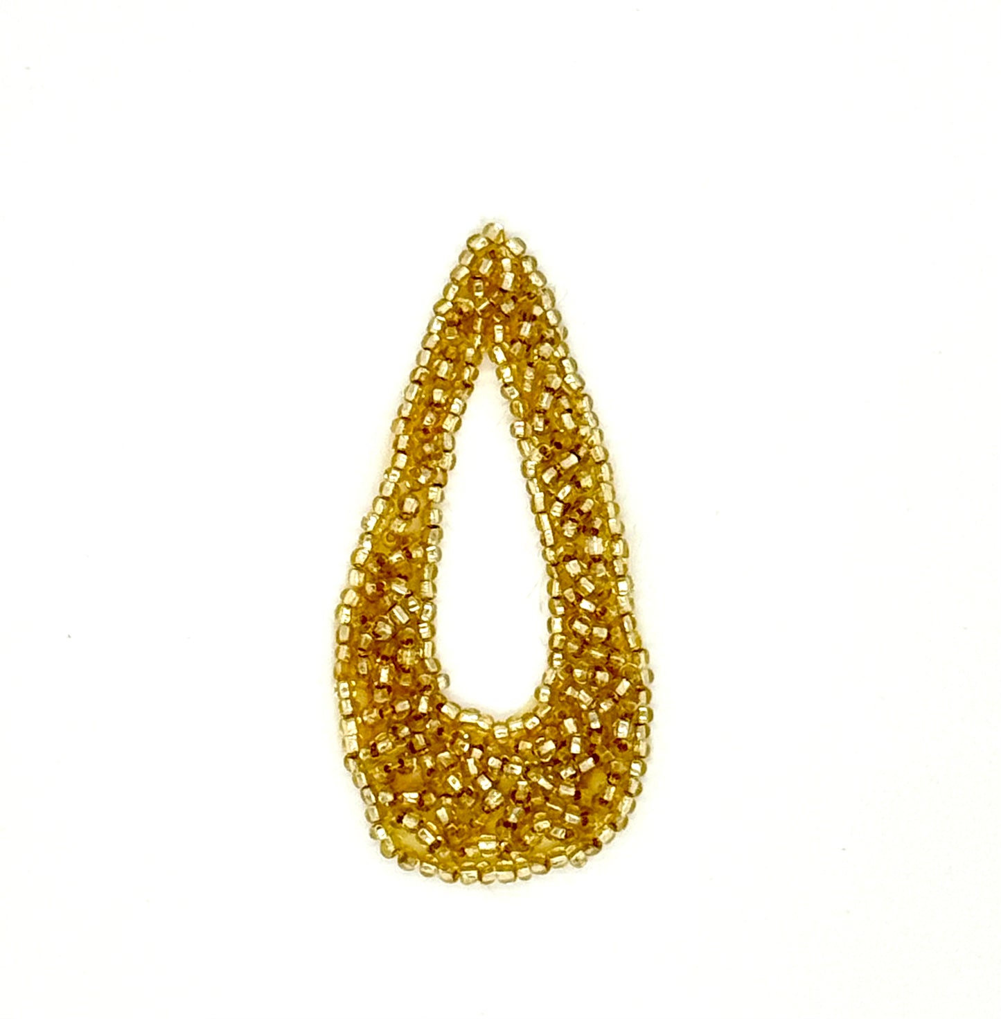 Design Motif Teardrop - Gold Beaded 3" x 1.5"