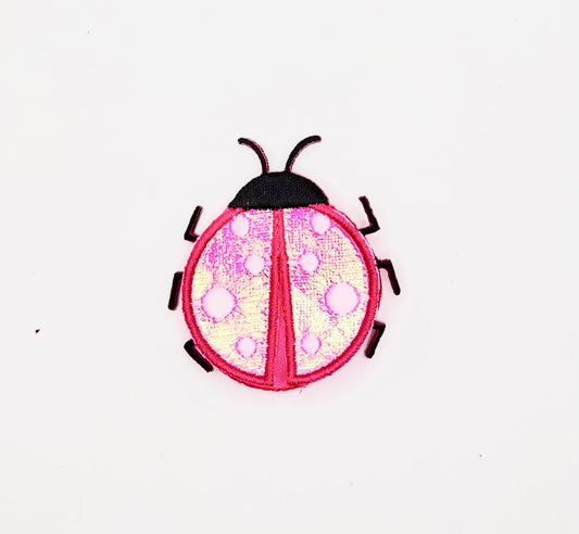Ladybug Double with Movable Wings Metallic 2" Iron-on