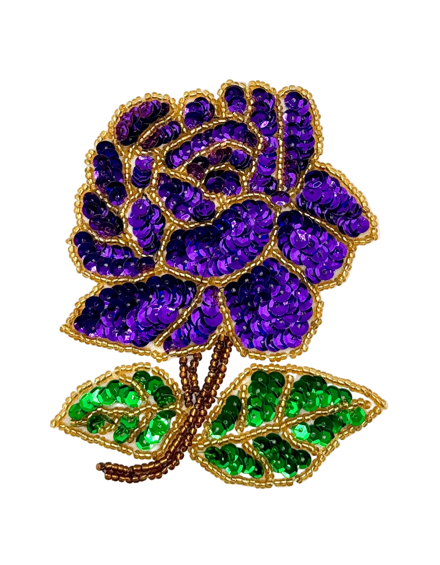 Purple Rose with Silver and Purple and Gold - Choice of Assorted sizes - Singles and Pairs