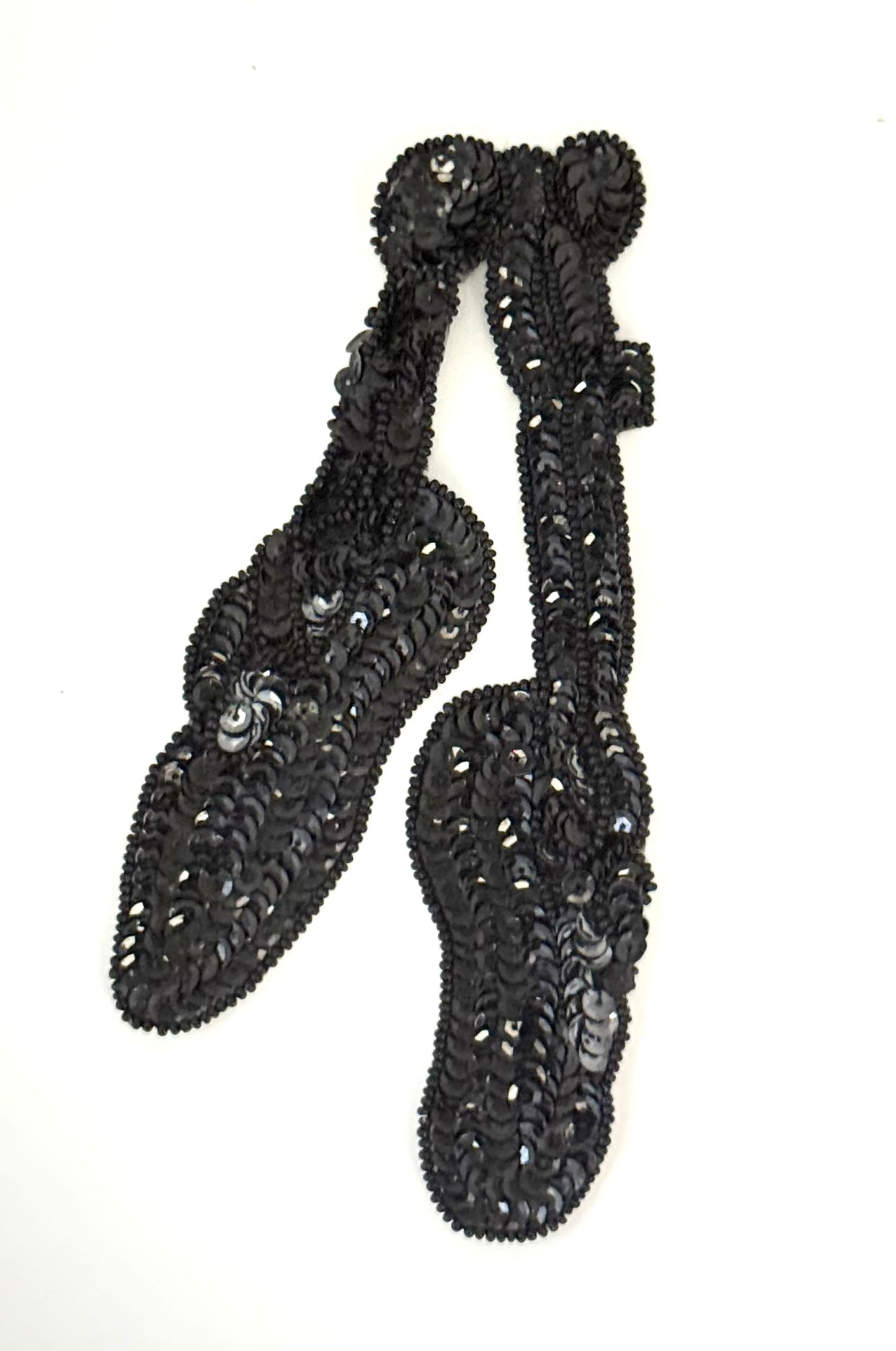 Zapatillas de ballet negras con lentejuelas 3.5" x 7"