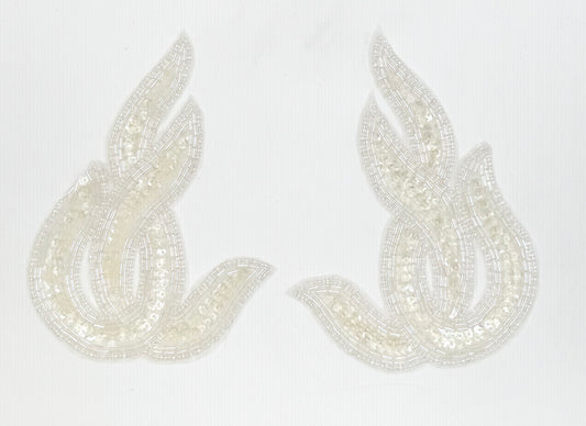 Designer Motif Twist Pair with Iridescent Sequins and Beads 6" x 4"