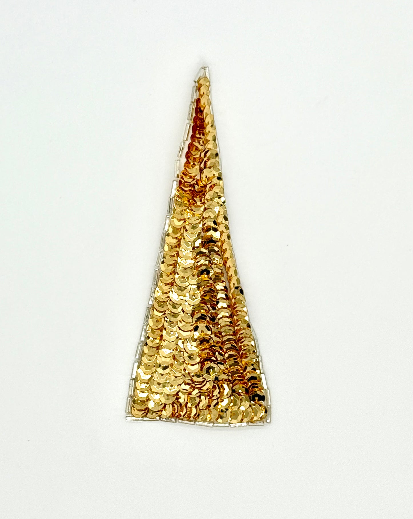 Design Motif Triangle - Choice of Color Sequins - Silver Beaded Trim 5" x 2"