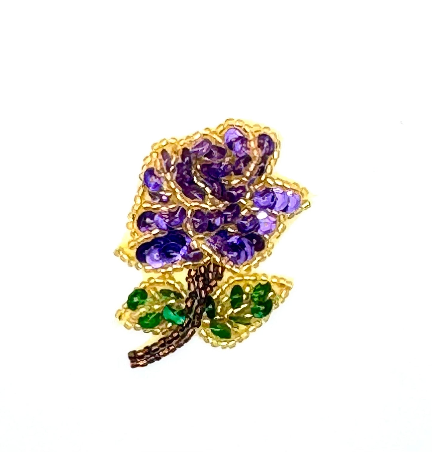 Purple Rose with Silver and Purple and Gold - Choice of Assorted sizes - Singles and Pairs