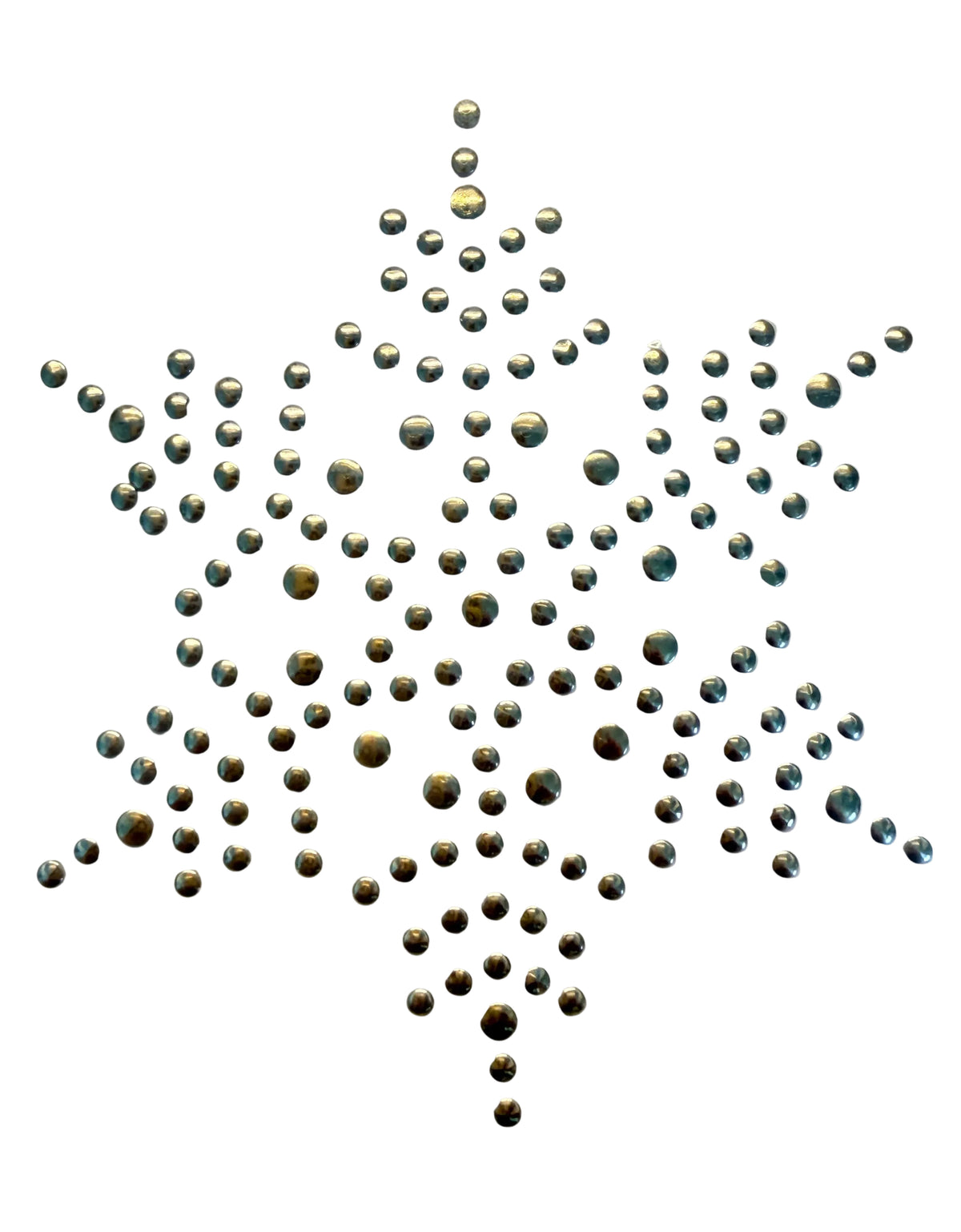 Iron-On Gold Stud Snowflake Motif 4.5" x 4" 